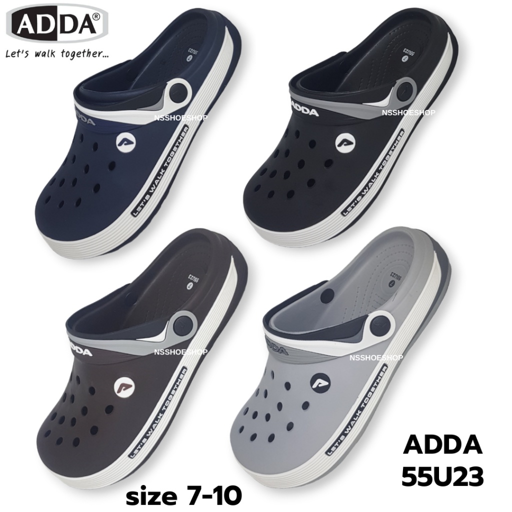 Adda Vylon Flex รุ่น 55U23 รองเท้าแตะแบบสวมหัวโต size 7-10