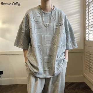 Bonnie Cathy  ไม่ เสื้อยืดหลวมแขนสั้นอินเทรนด์ใหม่