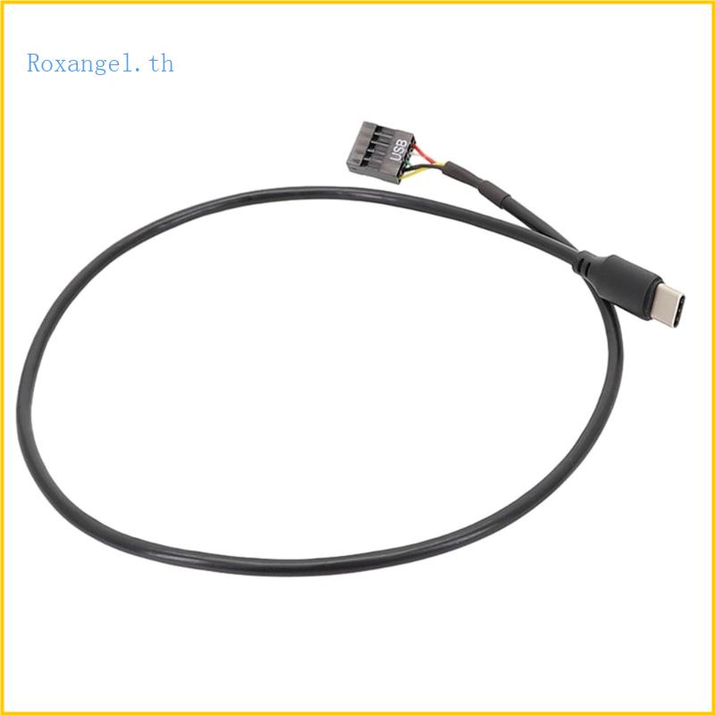 Rox สายเคเบิล USB Type C เป็น 9Pin สําหรับเมนบอร์ดคอมพิวเตอร์ เป็น USB C หน้าจอ PC LCD 9Pin