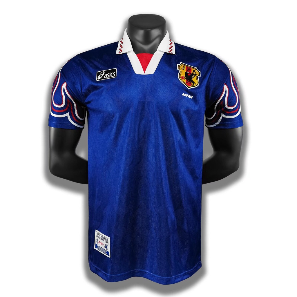 เสื้อกีฬาแขนสั้น ลายทีมชาติฟุตบอล 98 Japan Home สไตล์วินเทจ คุณภาพสูง AAA+