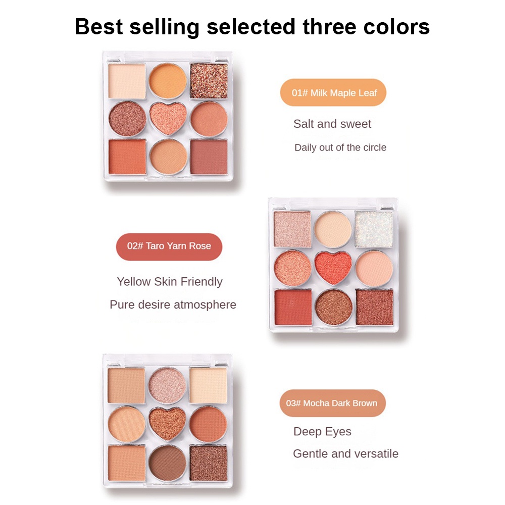 ชุดแต่งหน้า 12 ชิ้น อายแชโดว์ 9 สี พาเลตต์ รูปที่ 3