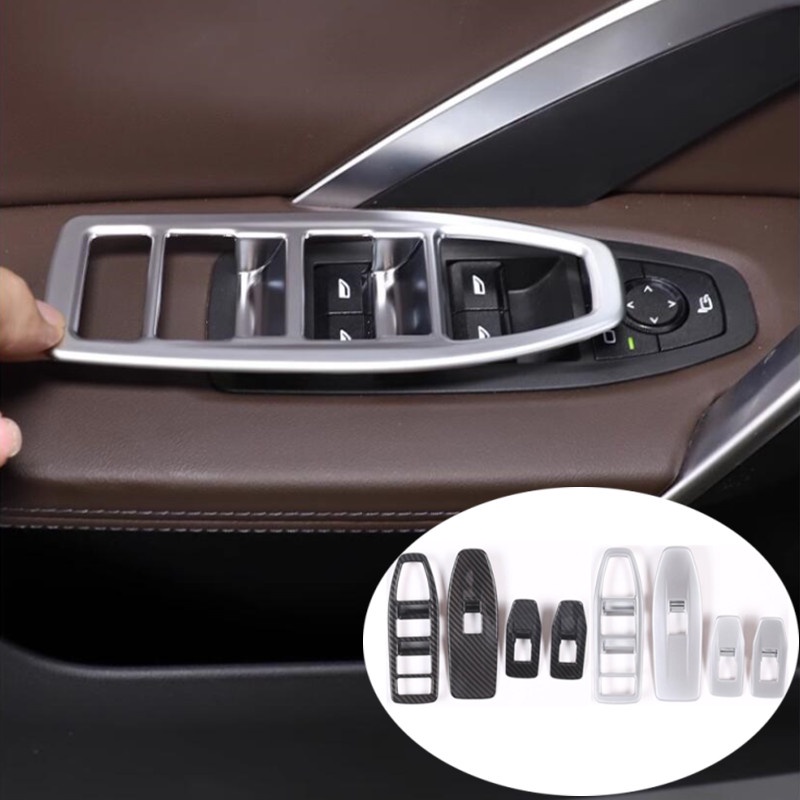 รถประตูที ่ วางแขนหน ้ าต ่ างกระจกยกปุ ่ มสวิทช ์ แผงกรอบสติกเกอร ์ Trim สําหรับ BMW X1 U11 2023 2024