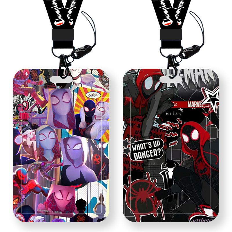 ซองใส่บัตรประชาชน ลายการ์ตูน Spider-Man พร้อมสายคล้องคอ สําหรับเด็กนักเรียน