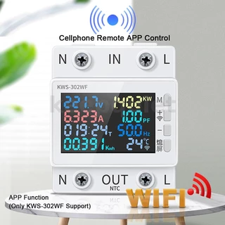 8in1 เครื่องวัดพลังงานไฟฟ้า หน้าจอสี 2P AC 170-270V 63A อเนกประสงค์