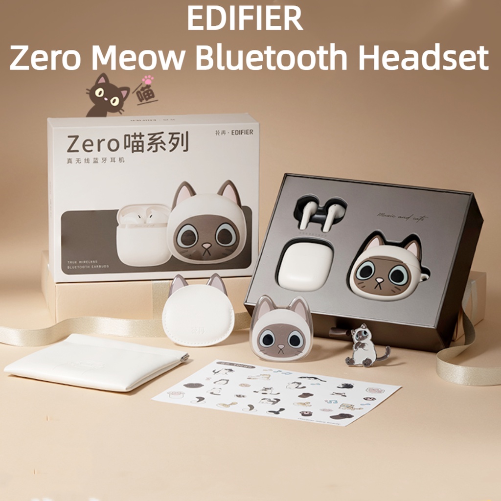 Edifier Zero Meow Series กล่องของขวัญ ชุดหูฟังบลูทูธไร้สาย สไตล์ใหม่ น่ารัก สําหรับเด็กผู้หญิง