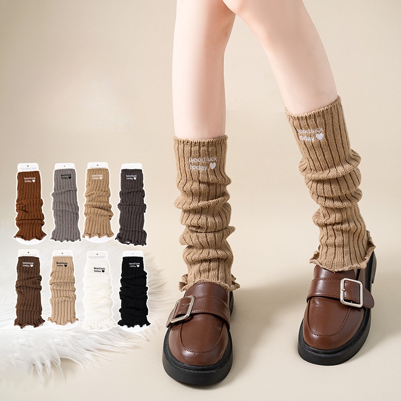 ถุงน่องขายาว ผ้าถัก ให้ความอบอุ่น สีน้ําตาล สําหรับผู้หญิง