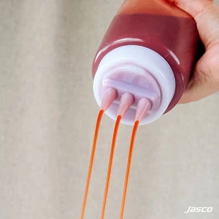Jasco ขวดซอส 3 หัว (ไม่มีจุกปิด) Tri-Nozzle Wide Mouth Squeeze Dispensers #SDPT