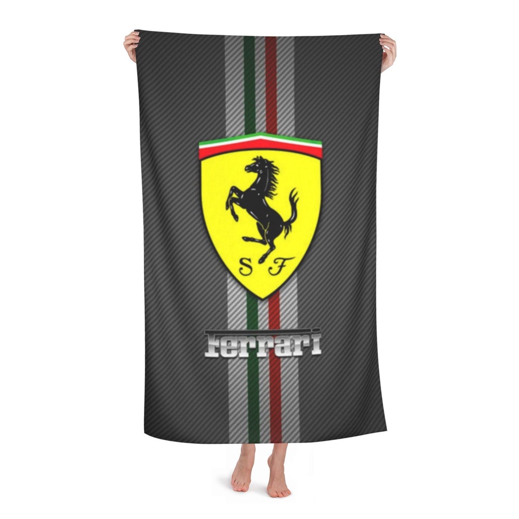 Ferrari เสื้อคลุมอาบน้ํา ผ้าขนหนูไมโครไฟเบอร์ พิมพ์ลาย 140*70 ซม. แฟชั่น สําหรับทุกเพศ
