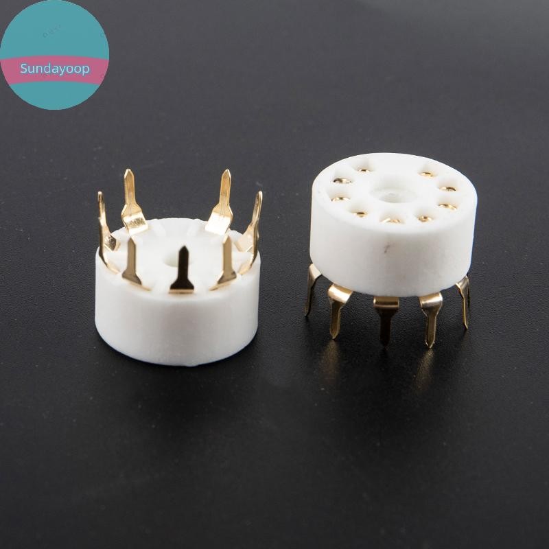 Sund 5 ชิ้นเซรามิค 9pin B9A PCB Mount Tube Socket 12AX7 12AT7 Hifi Audio Vintage AMP TH