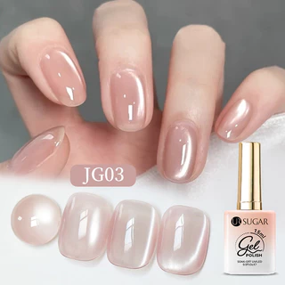 【Local】UR SUGAR Nude Glass Bead Cat Magnetic Gel Polish Flash White Spar Nail Gel Polish Magnetic Galactic Effect 15ml