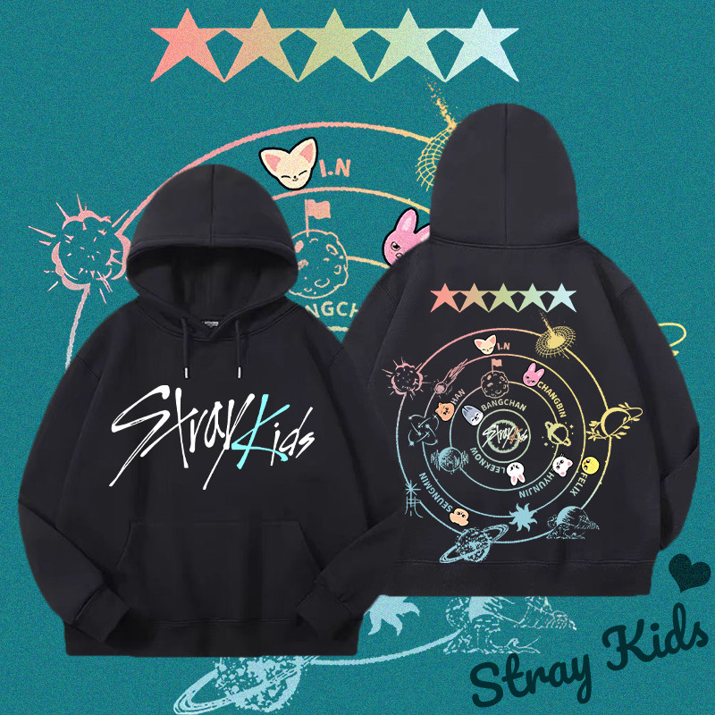 ✨NEW✨ เสื้อฮู้ดแขนยาว Stray Kids💕 ผ้าCotton girl's Hoodie ผ้านุ่ม ยืด ใส่สบายมากค่ะ #05