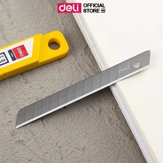 ใบมีดคัตเตอร์ Deli ใบมีด (จำนวน 10 ใบ/กล่อง) คัตเตอร์ ใบมีดเหล็กอย่างดี แข็งแรง คมทน ไม่เป็นสนิม