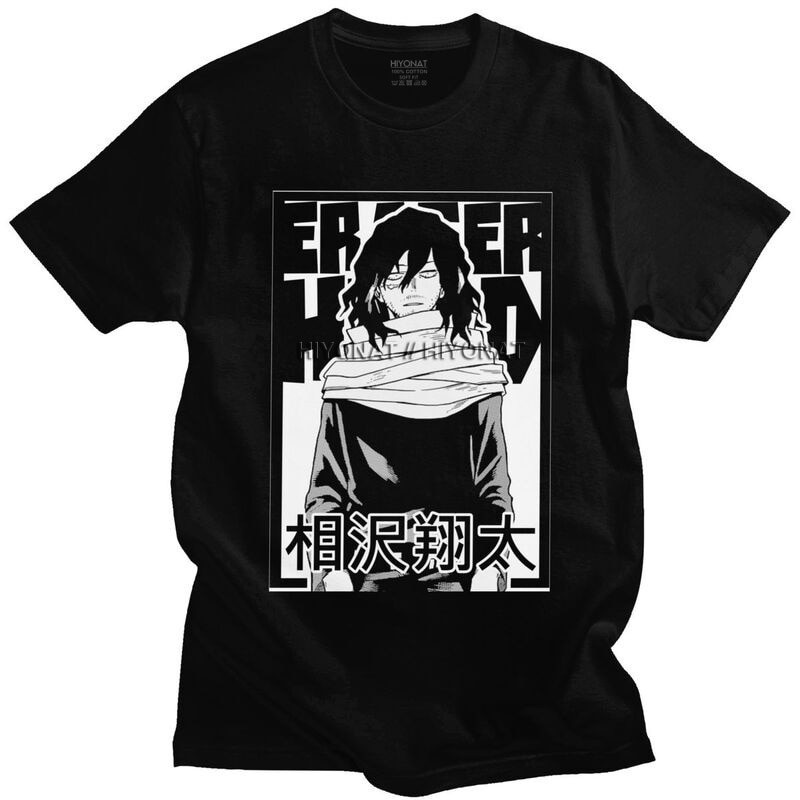 ใหม่ My Hero Academia Aizawa Shouta Tshirt Men Print T Japanese Anime Manga Tshirt Cotton Tees Gift
