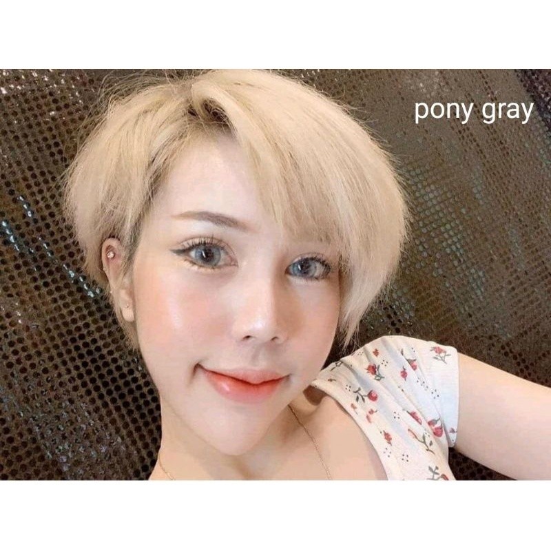คอนแทคเลนส์ รุ่น Pony สีเทา/ตาล Gray/Brown ลายฮิต มีค่าสายตา