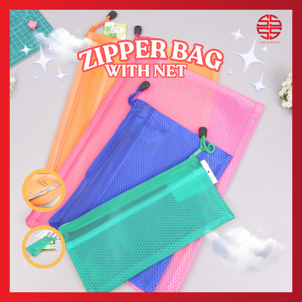 [Super SaverS] HIPPO BEG ZIP BERJARING A4 /A5 /A6 ZIP BAG NET PENCIL BAG FACE MASK FILE BAG DOCUMENT