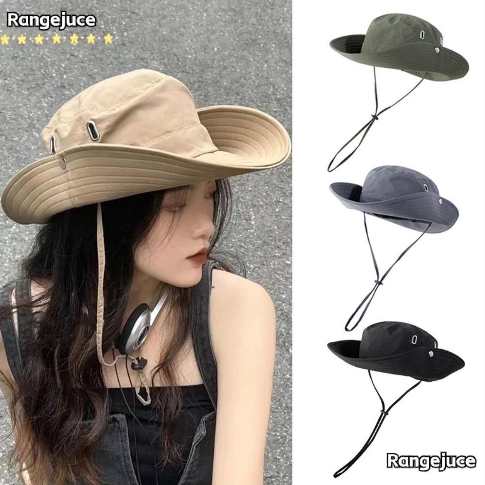 Rangejuce หมวกบักเก็ต, หมวกตกปลาป้องกันรังสียูวีป้องกันดวงอาทิตย์, หมวกชาวประมงอินเทรนด์กันน้ําแบบปรับได้กีฬากลางแจ้ง