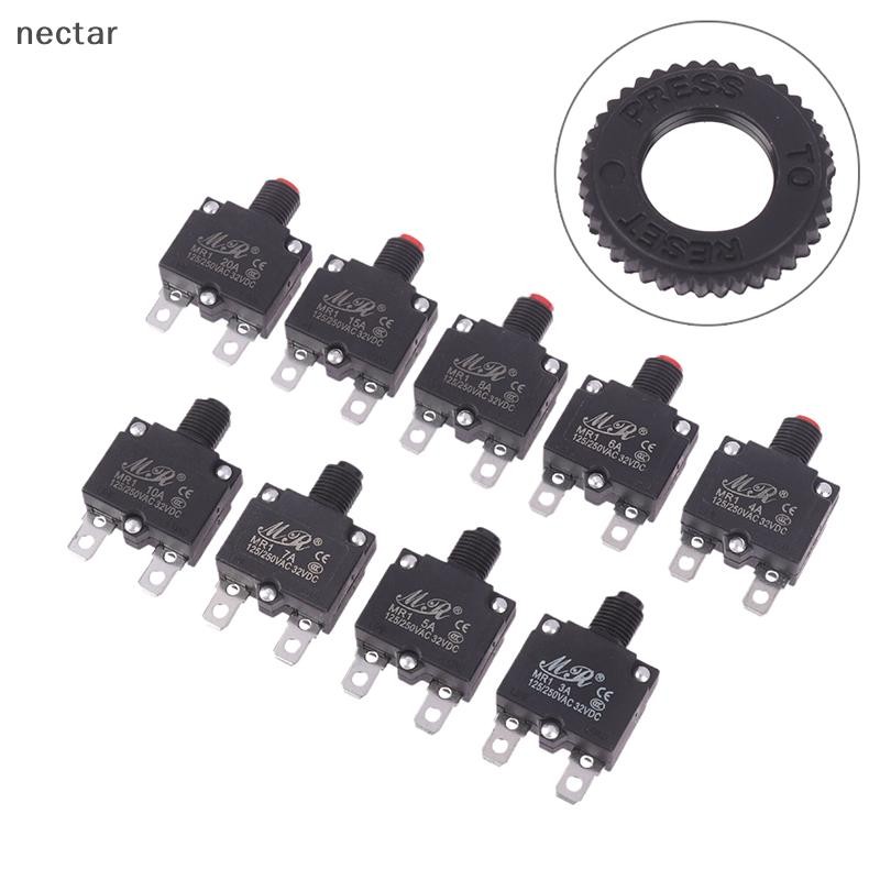 TAR อุปกรณ์เสริมอิเล็กทรอนิกส์ความร้อน Circuit Breaker Current Overload Protector ฟิวส์ 3A 4A 5A 6A 7A 8A 10A 15A 20A N