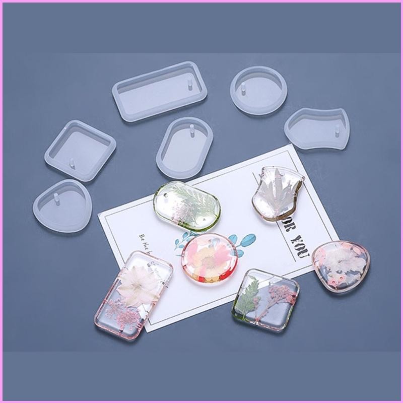 Inf 6 ชิ้นซิลิโคน Mould DIY UV อีพ็อกซี่แม่พิมพ์ทําด้วยมือ DIY เครื่องประดับจี้เรซิ่นหล่อแม่พิมพ์ DIY พวงกุญแจเรซิ่นแม่พิมพ์
