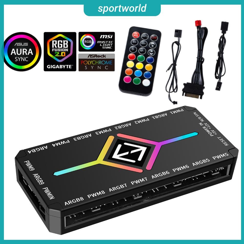 จัดส่งจากกรุงเทพ🚚 Jungle Leopard 1 ถึง 9 3 ใน 1  PWM แม่เหล็กดูด ARGB Fan Hub Splitter PWM ฮับดูดแม่