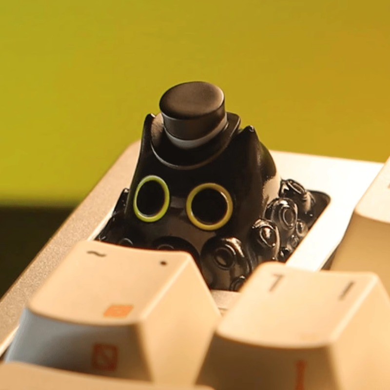 Octopus Cat Keycap 3D การ์ตูนสร้างสรรค์ MX สวิทช์คีย์บอร์ดส่วนบุคคลเรซิ่น Keycaps DIY Lord Of Mysteries สีดํา Klein น่ารัก Keycap