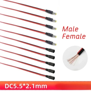 ร้านอยู่ที่ไทย 10ชิ้น สายเพาเวอร์ DC 5.5x2.1 mm ตัวผู้ ตัวเมีย 24ซม.สำหรับกล้องวงจรปิด คอมพิวเตอร์