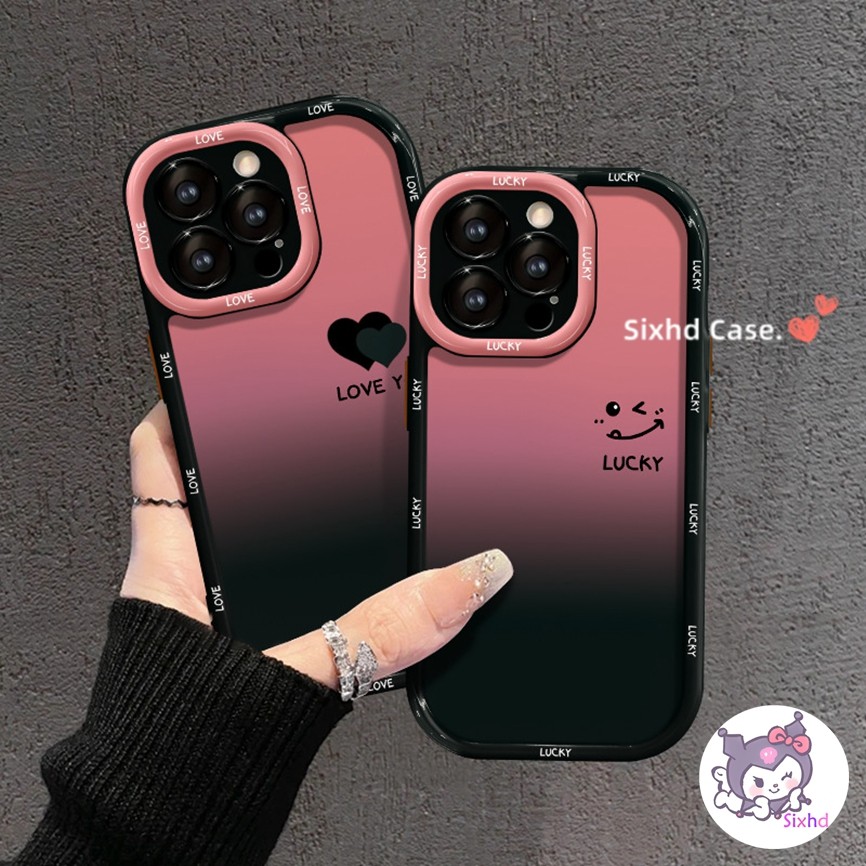 ขายร้อนสําหรับ IPhone 16 15 14 13 12 11 Pro Max 7 8 Plus SE2020 X Xr Xs Max กันกระแทกอินเทรนด์ Simple Gradual Love Soft Case ฝาครอบโทรศัพท์