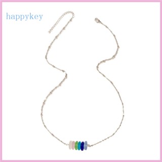 Hap สร้อยคอโชคเกอร์ ลูกปัดเรซิ่น หลากสี เครื่องประดับ สําหรับผู้หญิง