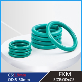 ปะเก็นโอริงยางฟลูออรีน CS FKM ความหนา 5 มม.-50 มม. 1.9 มม. สีเขียว แบบเปลี่ยน 5 ชิ้น 10 ชิ้น 15 ชิ้น 20 ชิ้น 30 ชิ้น