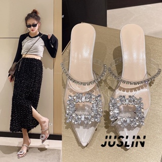 JUSLIN  รองเท้าส้นสูง รองเท้าแตะ รองเท้าส้นสูงผู้หญิง 2023 ใหม่  fashion ins สไตล์เกาหลี ทันสมัย B94G0IG 37Z230910