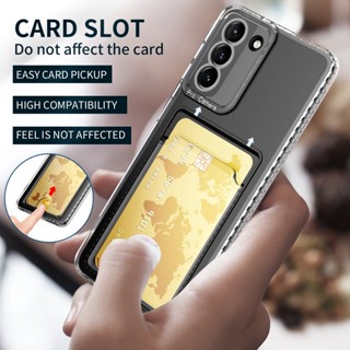 for Xiaomi Poco X3 NFC GT M3 Pro C31 C40 C50 C51 X3nfc X3pro X3gt M3pro Clear Silicone Card Slot Holder Case Soft TPU Wallet Back Cover Shockproof Transparent Casing Airbag Phone Shell Camera Protection