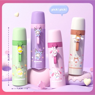 Creative Sanrio ถ้วยเก็บน้ำร้อน 304 สแตนเลสน่ารัก Kuromi Melody Cinnamoroll การ์ตูนแบบพกพาถ้วยน้ำนักเรียนของขวัญมูลค่าสูงเครื่องประดับกลางแจ้ง [COD]