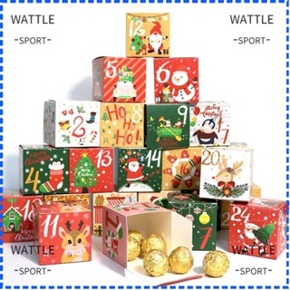 Wattle กล่องขนม ปฏิทินคริสต์มาส 24 วัน 1-24 DIY 24 ชิ้น