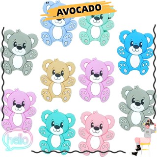 Avocarr ลูกปัดซิลิโคน รูปสัตว์น่ารัก 5 สี สําหรับทําเครื่องประดับ ปากกา ลูกปัด