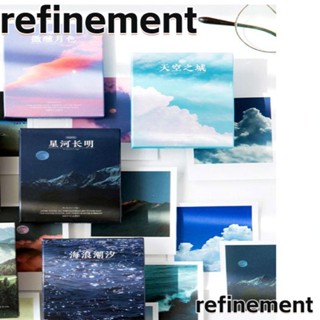 Refinement สติกเกอร์ ลายภูเขา ป่า หลากสีสัน สําหรับติดตกแต่งภูมิทัศน์ DIY 4 กล่อง