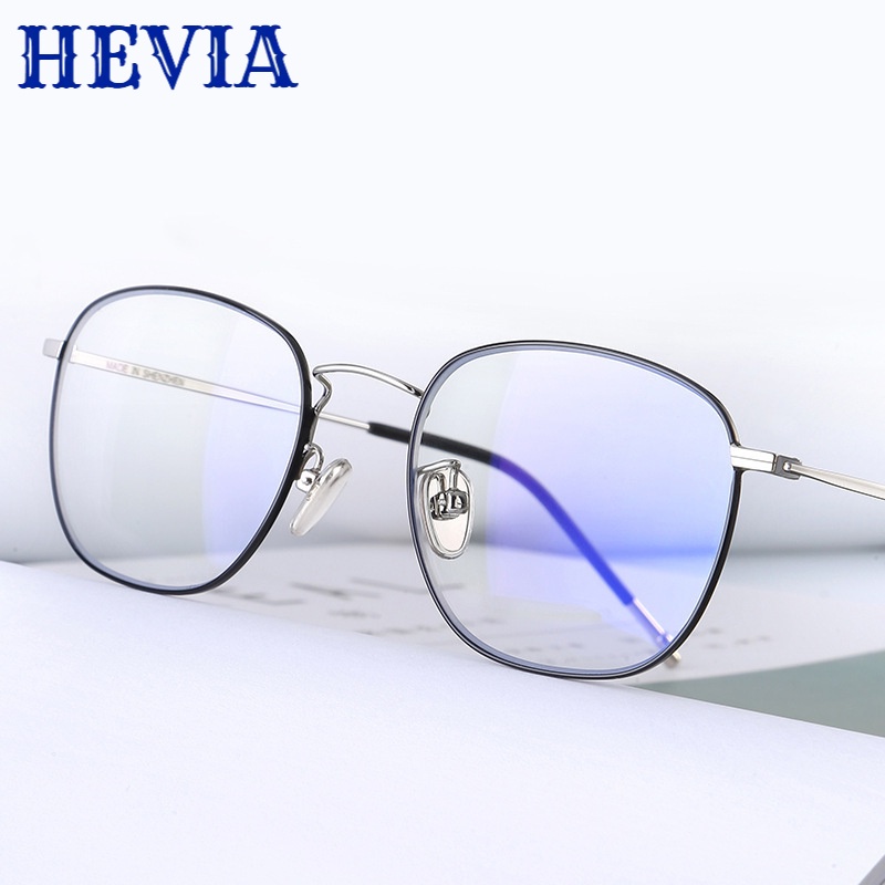 เฮ้ แฟชั่นย้อนยุคกรอบโลหะโฟโตโครมิกป้องกันแสงสีฟ้าแว่นกันแดดผู้หญิงแสงแบนแว่นกันแดด ชั้น044