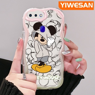 เคสโทรศัพท์มือถือ ซิลิโคนใส กันกระแทก ลายการ์ตูนมิกกี้เมาส์ สีครีม สําหรับ OPPO R17 R15 Pro