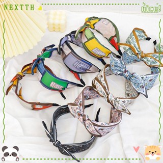 Nextth ที่คาดผม ลายดอกไม้ ผูกปม โบว์ สร้างสรรค์ ของขวัญ เครื่องประดับผม แต่งหน้า ที่คาดผม ที่คาดผม ปมกว้าง สวมใส่ได้ทุกวัน