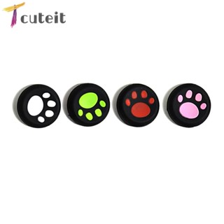 Tcuteit ฝาครอบนิ้วโป้ง ซิลิโคน ลายกรงเล็บแมว 3D สําหรับจอยเกม PS5 PS4 PS3 Xbox 360 One 4 ชิ้น