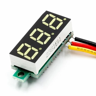 0.28 นิ้ว DC 0-100V 3 สาย Mini Gauge แรงดันไฟฟ้าจอแสดงผล LED แผงดิจิตอลโวลต์มิเตอร์เครื่องตรวจจับ Monitor เครื่องมือ