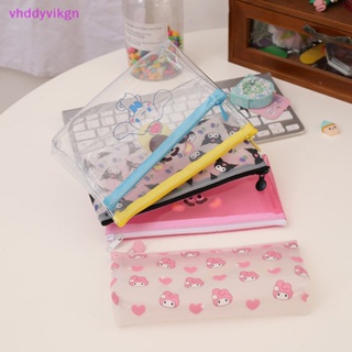 Vhdd Kawaii Sanrio กระเป๋าดินสอ กระเป๋าเครื่องเขียน มีซิป สีโปร่งใส สําหรับเด็กนักเรียน