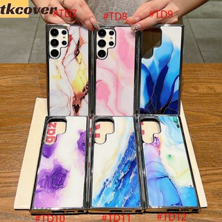 เคสโทรศัพท์มือถือ ชุบไฟฟ้า กันกระแทก ลายหินอ่อน แฟชั่นเรโทร สําหรับ Samsung S23 S22 S21 Ultra S23 S22 Plus