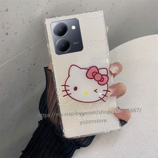 Phone Case VIVO Y78 Y27 Y36 Y35 Y22 Y22s Y16 Y02 Y02s Y02A Y02t 4G 5G 2023 มาใหม่ เคสโทรศัพท์มือถือแบบนิ่ม ลายการ์ตูน KT น่ารัก พร้อมขาตั้ง สําหรับ