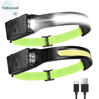 [Yobusad.th] Cob LED ไฟหน้าเซนเซอร์ พร้อมแบตเตอรี่ในตัว ชาร์จ USB