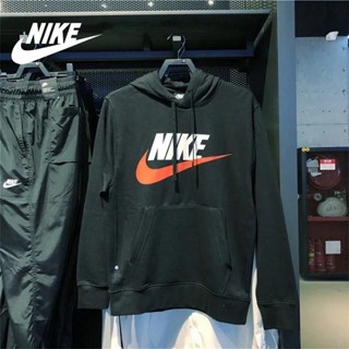 Nike ของแท้ 100% เสื้อกันหนาว มีฮู้ด ผ้าถัก ระบายอากาศ พิมพ์ลายโลโก้ แนวสตรีท คลาสสิก แฟชั่น สําหรับผู้ชาย CZ9129