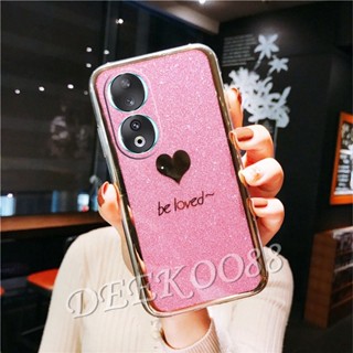 ใหม่ เคสโทรศัพท์มือถือแบบแข็ง ชุบไฟฟ้า แต่งกลิตเตอร์ ลาย Be Loved สําหรับ Honor90 90Lite Honor 90 Lite Pro 5G 2023