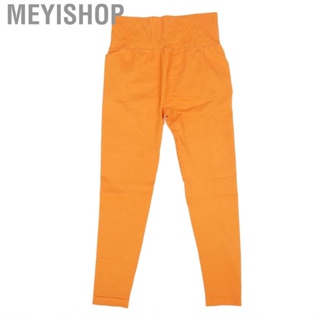 Meyishop Hip Lifting Leggings Soft Seamless Butt Yoga Pants Quick Drying High Waisted Stretchy Orange for Fitness Room