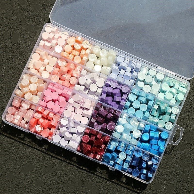 [คลังสินค้าพร้อม] 24 สีกล่องเก็บ Pearlescent High-Value Fire Lacquer Waxเม็ดสีโปร่งใสMacaronสีDreamy