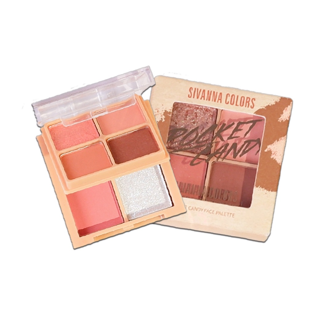 SIVANNA POCKET CANDY FACE PALETTE EYESHADOW & CHEEK (HF182) : ซิวานน่า พ็อกเก็ต อายแชโดว์ & บลัชออน x 1 ชิ้น abcmall