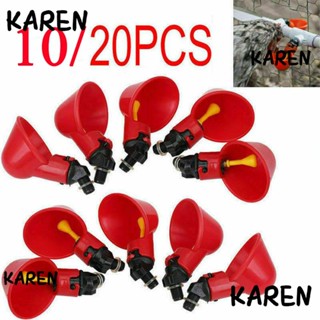 Karen ถ้วยให้อาหารไก่อัตโนมัติ สําหรับสัตว์ปีก 10 20 ชิ้น