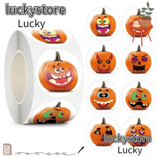 Lucky สติกเกอร์ฉลาก ลายฟักทองผี แฮนด์เมด น้ําหนักเบา สําหรับตกแต่งฮาโลวีน DIY 2 ชิ้น